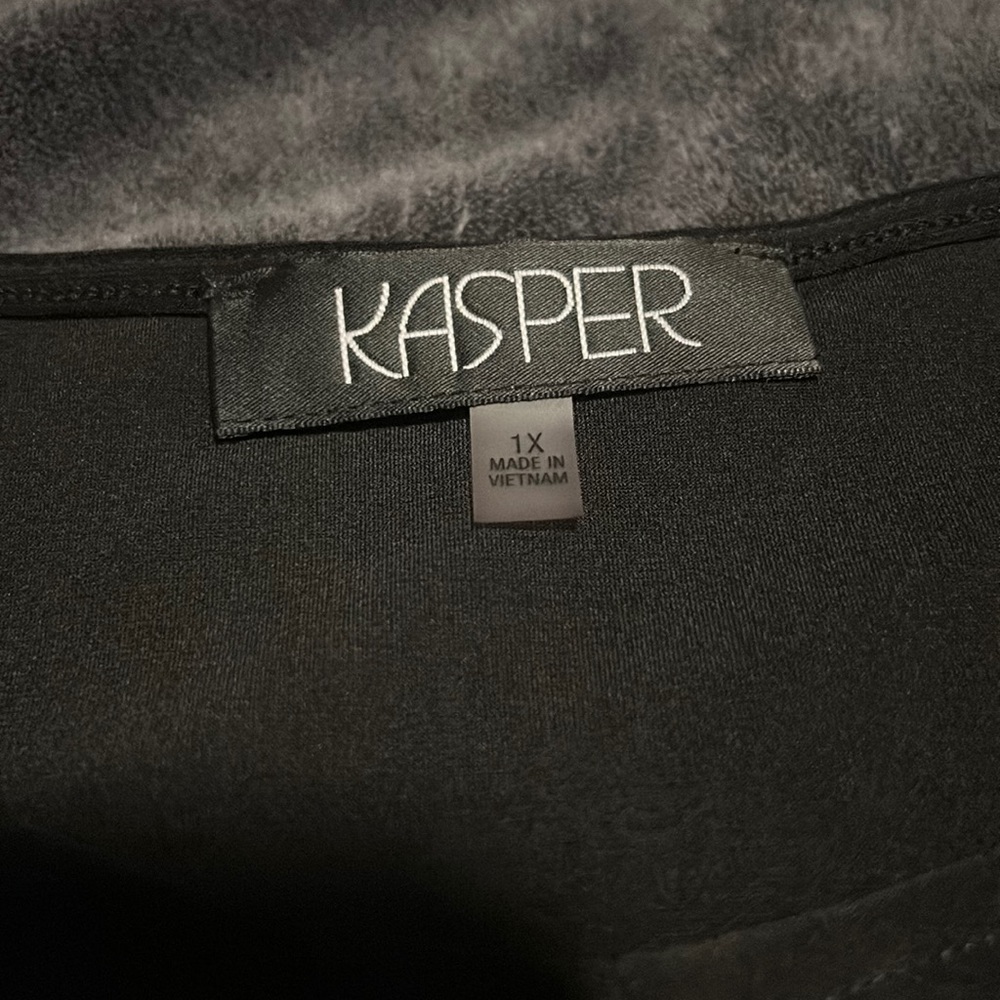 Kaspar basic black shell blouse 1X